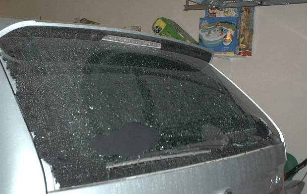 Rear Car Window Shatters Without Warning